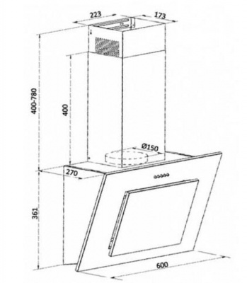Вытяжка Weissgauff Sigma 60 Pb Bl