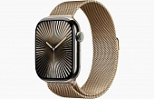Apple Watch Series 10 42mm Gold Titanium Case with Gold Milanese Loop