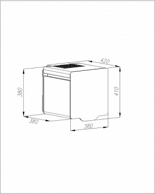 Вытяжка Maunfeld Box Quadro 38 нержавейка/белое стекло