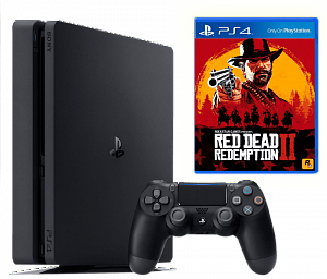 Игровая приставка Sony PlayStation 4 Slim 1 Tb + игра Red Dead Redemption 2