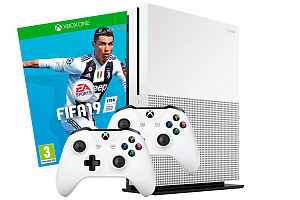 Игровая приставка Microsoft Xbox One S 1Tb + 2-ой джойстик + Fifa 19