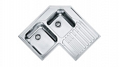 Кухонная мойка Franke Stx 621-E~ чаша слева, размер 83x83x50 см.,шкаф 80, нержавеющая сталь, полированная