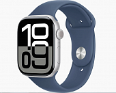 Apple Watch Series 10 42mm Silver Aluminum Case with Denim Sport Band