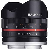 Объектив Samyang Mf 8mm f/2.8 As If Umc Fish-eye Fuji X (черный)